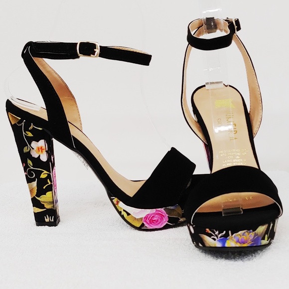 patterned platform heels